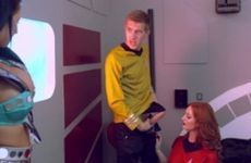 A Star Trek parody is a hot threesome with two girls