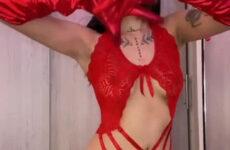 Playing with my red gloves